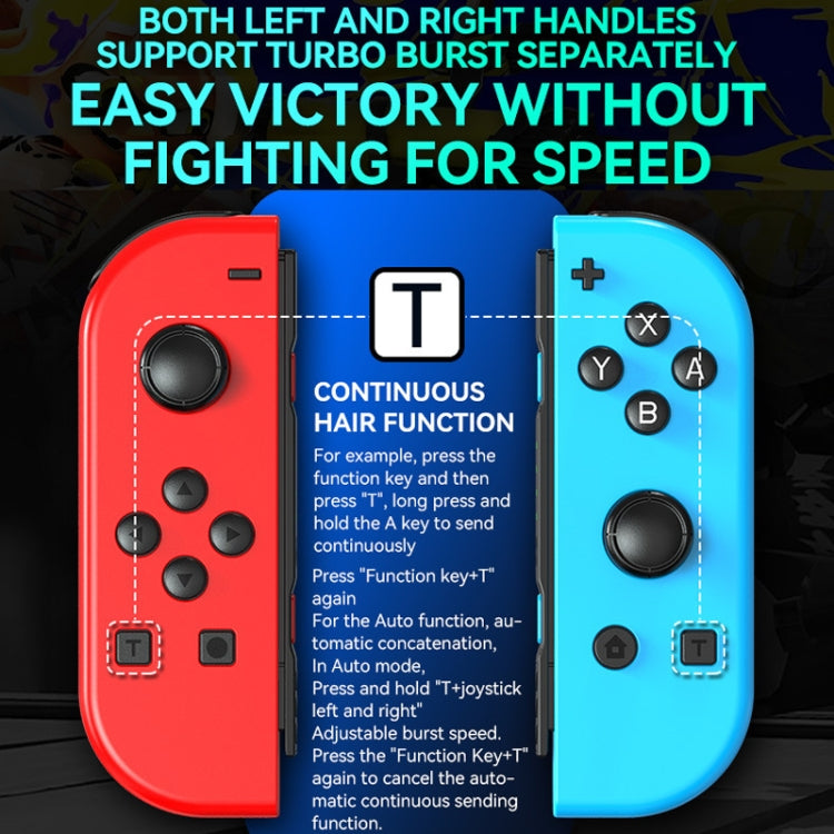 JOY-02 ゲーミング左右ハンドル RGBライト付き ボディフィール Bluetoothゲームパッド Switch / Switch OLED / Switch Pro / Switch Lite / Switch Joycon用、ブルーレッド、グリーンブルー、ホワイト