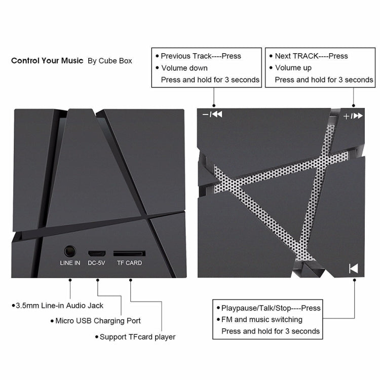 Qone Cube AIスマート音声操作Bluetoothスピーカー RGBライト ミニワイヤレスオーディオ、AI音声操作（ブルー）、AI音声操作（ピンク）、AI音声操作（ブラック）、AI音声操作（ホワイト）