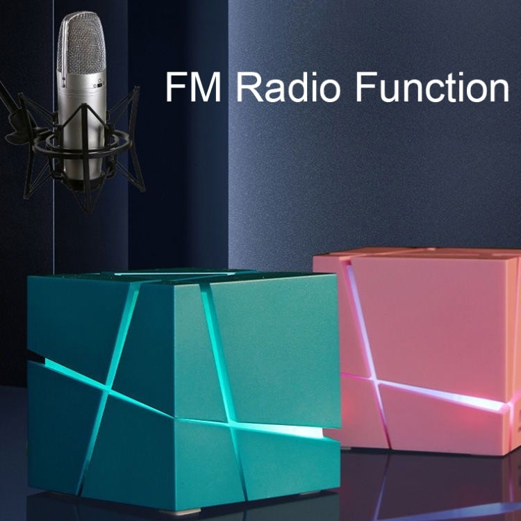 Qone Cube AIスマート音声操作Bluetoothスピーカー RGBライト ミニワイヤレスオーディオ、AI音声操作（ブルー）、AI音声操作（ピンク）、AI音声操作（ブラック）、AI音声操作（ホワイト）