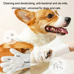 KIMHOME ペット用洗い不要グローブワイプ 犬猫用入浴消臭清掃ドライクリーニング用品、6枚入りパック