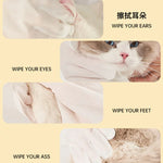 KIMHOME ペット用洗い不要グローブワイプ 犬猫用入浴消臭清掃ドライクリーニング用品、6枚入りパック