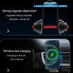 For iPhone Magsafe Magnetic Car Wireless Charger Phone Holder Light Emitting Wireless Charger, Ice Blue Breathe Light, Pickup RGB Light