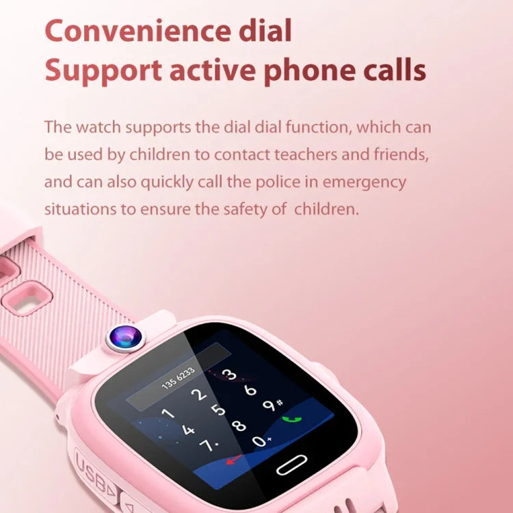 Y36 1.44インチ 4Gビデオ通話 防水スマート子供用電話時計 SOS機能付き