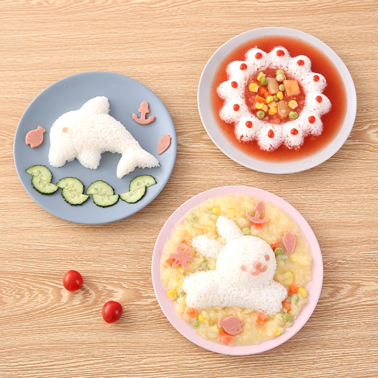 4個セット うさぎ・イルカ型ご飯寿司DIYモールド
