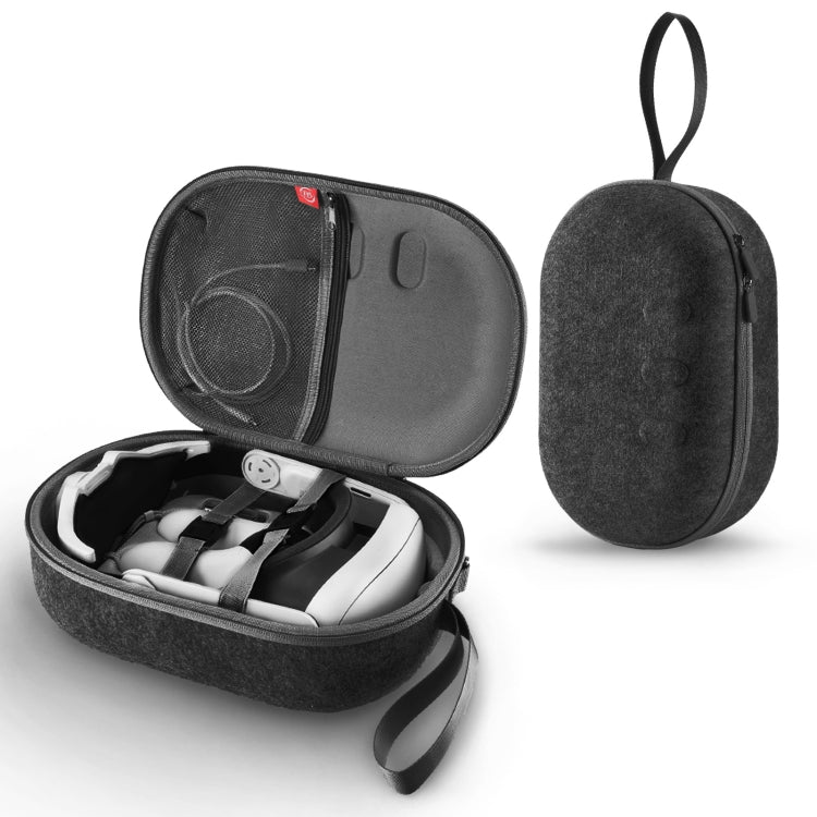 JYS-MQ018 Apple Vision Pro / Meta Quest 3 VRグラス収納バッグ 落下防止・擦り傷防止ポータブルバッグ, ブラック, グレー