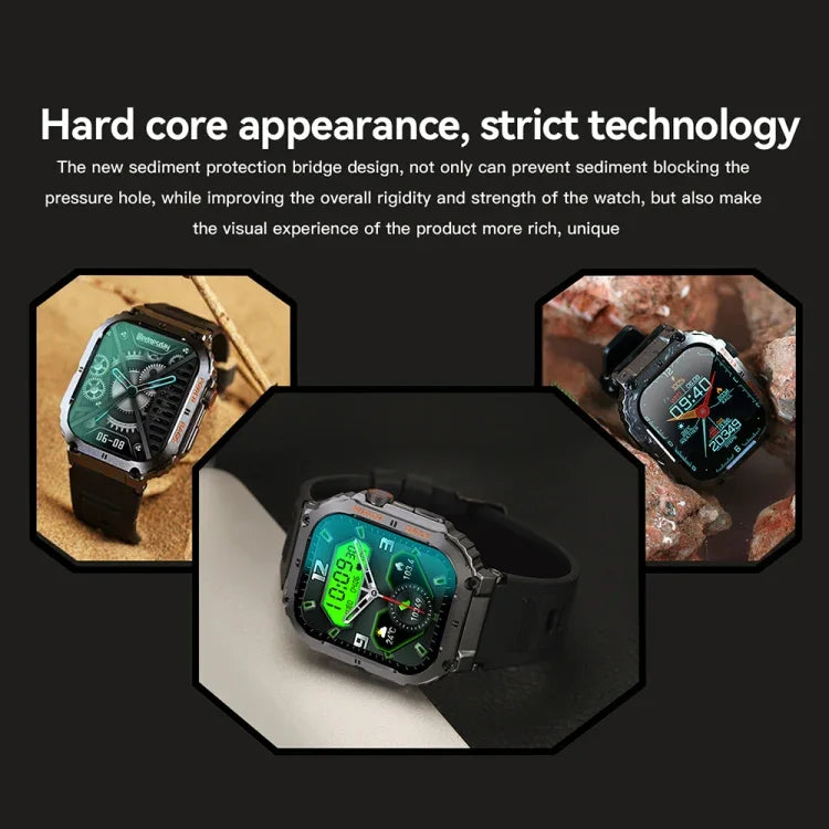 K57 Pro 1.96インチ Bluetooth通話 音楽 天気表示 防水スマートウォッチ、ブラック、オレンジ、ブラックレザー、シルバーレザー、ブラックスチール、シルバースチール、ブラック三連、シルバー三連、ブラックバンブー、シルバーバンブー