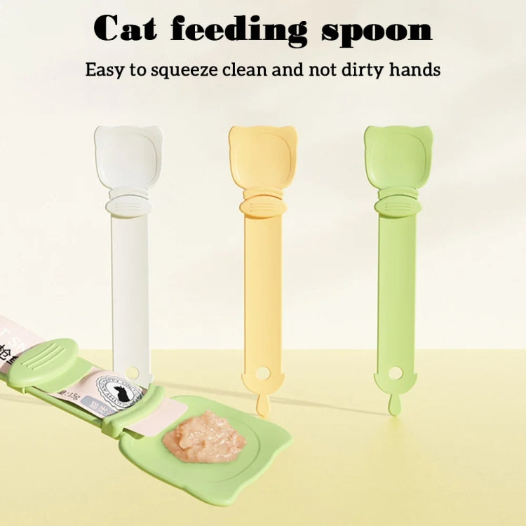 キャットフィーダー 猫用ストリップスクイーザー ペットスナック ミンチ肉給餌スプーン オレンジ、グリーン、ベージュ