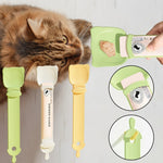 キャットフィーダー 猫用ストリップスクイーザー ペットスナック ミンチ肉給餌スプーン オレンジ、グリーン、ベージュ