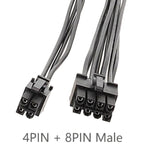 CPU 8ピンから8+4ピンアダプターケーブル 電源供給 マザーボード プロセッサー電源ケーブル、20cm、30cm
