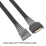電源 SATA 15ピン オス・メス延長ケーブル 耐久性ハードディスクドライブ電源接続ケーブル、30cm 15ピン、60cm 15ピン