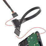 電源 SATA 15ピン オス・メス延長ケーブル 耐久性ハードディスクドライブ電源接続ケーブル、30cm 15ピン、60cm 15ピン