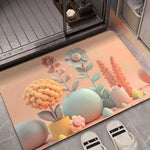 3D油絵珪藻土吸水フロアマット滑り止めカーペット、40×60cm、50×80cm