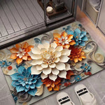 3D油絵珪藻土吸水フロアマット滑り止めカーペット、40×60cm、50×80cm
