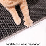 ろ過および飛び散り防止猫砂マット ペット用二重層EVAベッドパッド、45 x 30cm