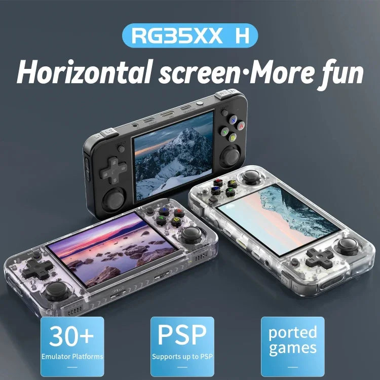 ANBERNIC RG35XX H ハンドヘルドゲームコンソール 3.5インチIPSスクリーン Linuxシステム、64GB、64GB+128GB