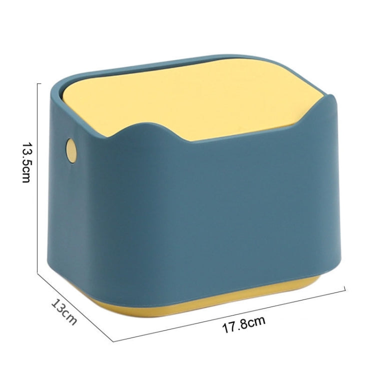 プッシュ式デスクトップ小型ゴミ箱 臭い遮断ペット用トイレトレイ 17.8 x 13 x 13.5cm