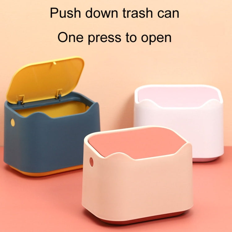 プッシュ式デスクトップ小型ゴミ箱 臭い遮断ペット用トイレトレイ 17.8 x 13 x 13.5cm