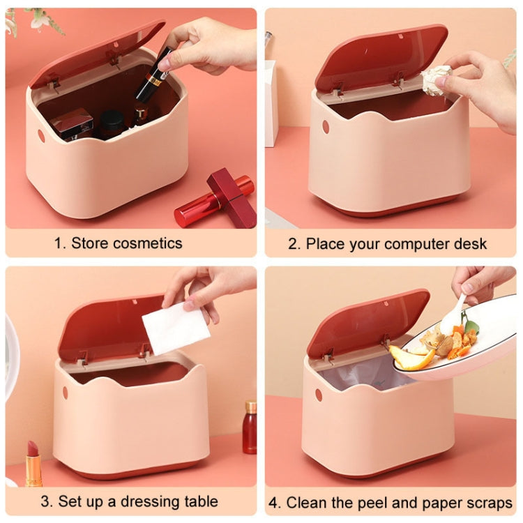 プッシュ式デスクトップ小型ゴミ箱 臭い遮断ペット用トイレトレイ 17.8 x 13 x 13.5cm