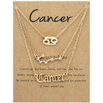 3 In 1 12 Zodiac Signs Necklace Set Retro Alphabet Symbols With Diamonds Jewelry Set, Scorpion Golden, Sagittarius Golden, Capricorn Golden, Taurus Golden, Pisces Golden, Leo Golden, Libra Golden, Cancer Golden, Aquarius Golden, Virgo Golden, Aries Gol...