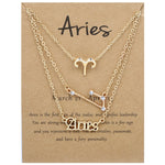 3 In 1 12 Zodiac Signs Necklace Set Retro Alphabet Symbols With Diamonds Jewelry Set, Scorpion Golden, Sagittarius Golden, Capricorn Golden, Taurus Golden, Pisces Golden, Leo Golden, Libra Golden, Cancer Golden, Aquarius Golden, Virgo Golden, Aries Gol...