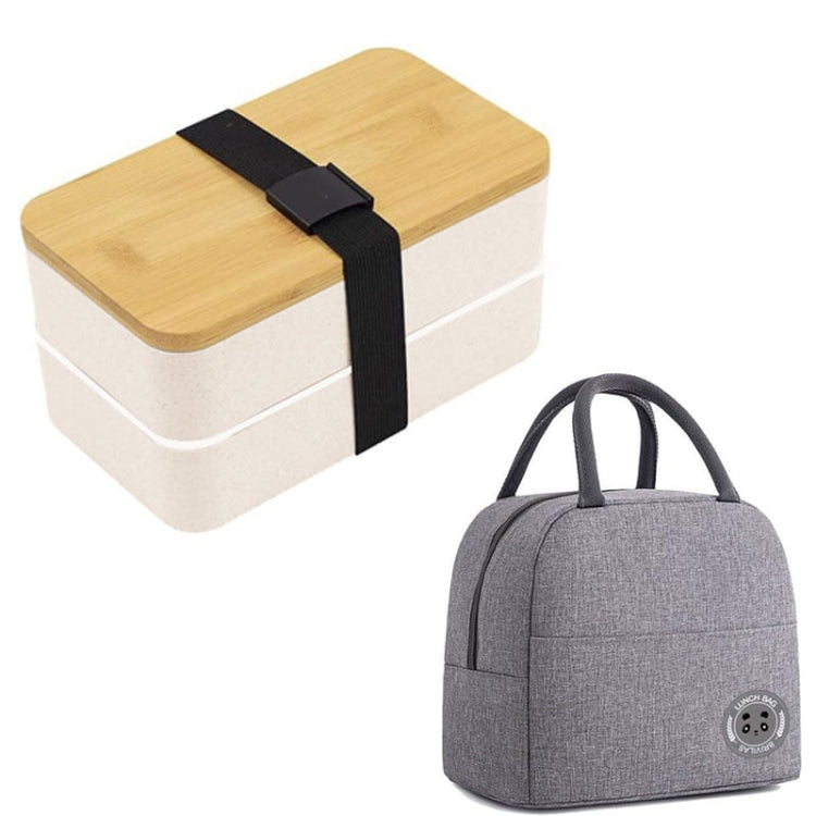 1200ml 携帯用仕切り付き断熱二重層ランチボックス 電子レンジ対応プラスチック食品容器 保温バッグなし黒、保温バッグなし白、保温バッグあり黒、保温バッグあり白