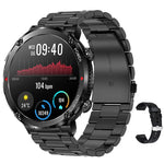 T30 1.6インチ アウトドアスポーツ防水スマート音楽 Bluetooth通話ウォッチ、ブラック、ダークグリーン、ブラックスチール+シリコン、ブラックネット+シリコン