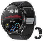 T30 1.6インチ アウトドアスポーツ防水スマート音楽 Bluetooth通話ウォッチ、ブラック、ダークグリーン、ブラックスチール+シリコン、ブラックネット+シリコン