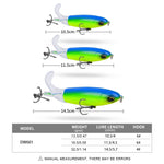 PROBEROS DW601 360度回転プロペラルアー トップウォーター テザー付きトラクター 浮く偽魚ベイト、10.5cm/13.5g、11.5cm/16.5g、14.5cm/32.5g