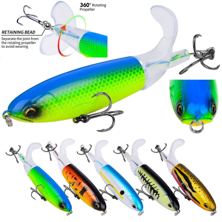PROBEROS DW601 360度回転プロペラルアー トップウォーター テザー付きトラクター 浮く偽魚ベイト、10.5cm/13.5g、11.5cm/16.5g、14.5cm/32.5g