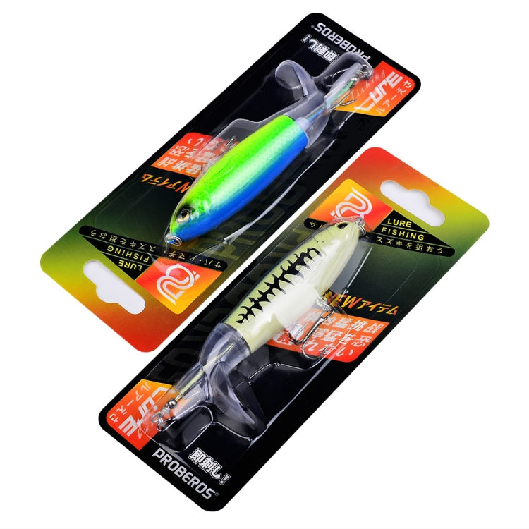 PROBEROS DW601 360度回転プロペラルアー トップウォーター テザー付きトラクター 浮く偽魚ベイト、10.5cm/13.5g、11.5cm/16.5g、14.5cm/32.5g