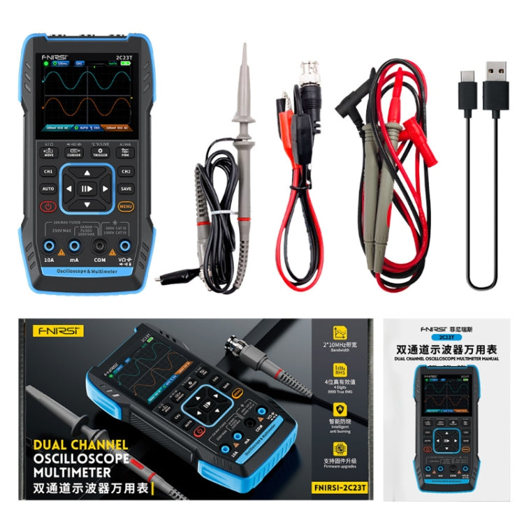 FNIRSI 3イン1 ハンドヘルドデジタルオシロスコープデュアルチャンネルマルチメーター、2C23T標準、2C23Tアップグレード