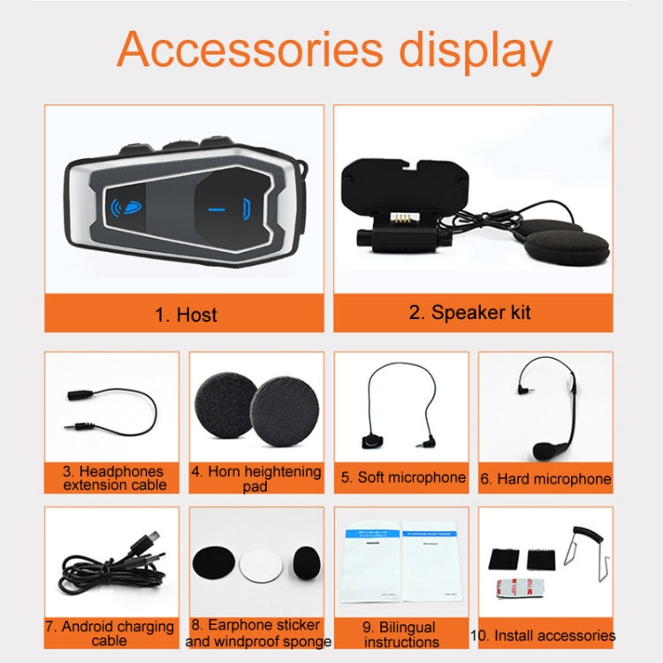 バイク用ヘルメットBluetooth 5.0 ステレオ音楽サイクリングヘッドホン、V10