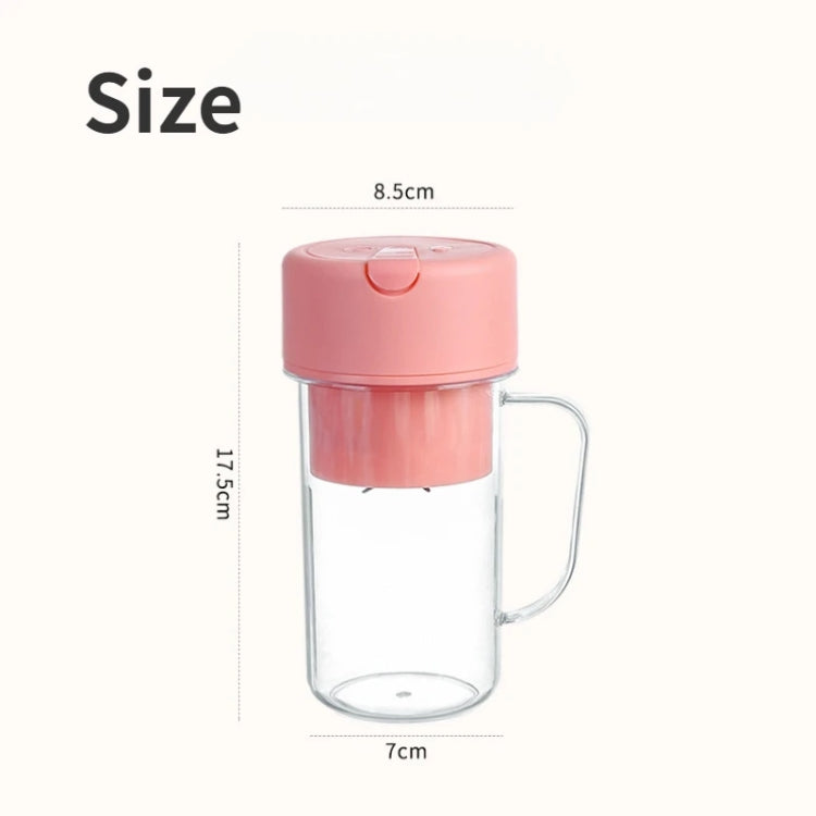 420ml 6枚刃 ストロー付きジュースカップ USB充電式 携帯用フルーツジューサー スムージーメーカー