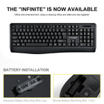 T-WOLF TF-100 2.4G Bluetoothノートパソコンオフィスワイヤレスキーボード＆マウスセット、TF-100（ブラック）