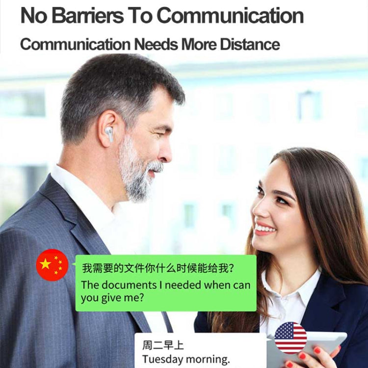 Hishell Y113 スマート音声翻訳イヤホン ワイヤレスイヤホン 40言語リアルタイム即時オンライン翻訳イヤホン