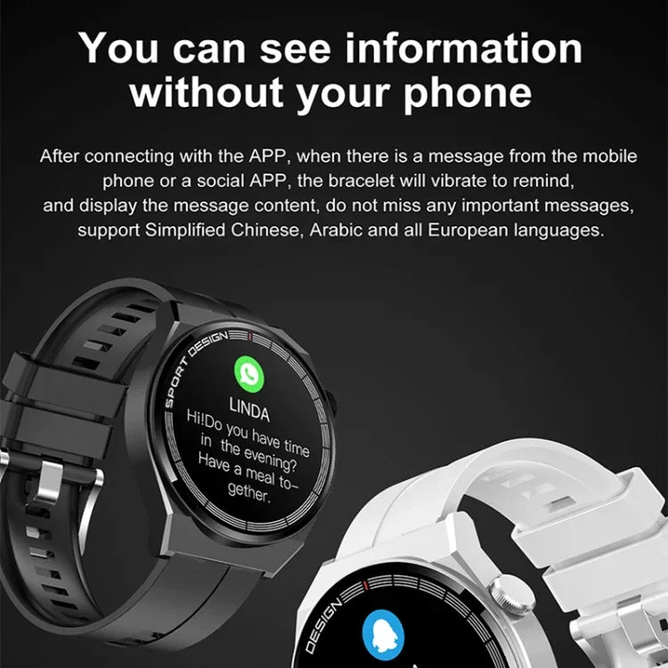 GT3Pro 1.28インチ ヘルスモニタリング Bluetooth通話 スマートウォッチ NFC対応、ブラックシリコン、シルバーシリコン、ブラックレザー、ブラウンレザー、ブラックスチール、シルバースチール、ブラック三連スチール、シルバー三連スチール