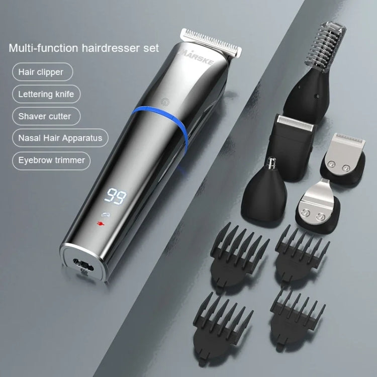MARSKE 6イン1 ヘアクリッパー グルーミングセット 充電式カミソリ 彫刻用 鼻毛トリマー EUプラグ、USプラグ