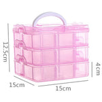 3 Layer Detachable Jewelry Storage Box Plastic Handheld Cosmetic Storage Box
