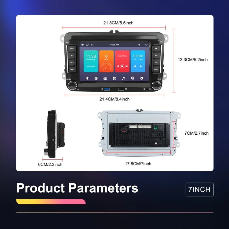 フォルクスワーゲン/シュコダ用 1+32G プレーヤー 大画面 CarPlay Androidナビ 逆走カメラ一体型機、1+32G