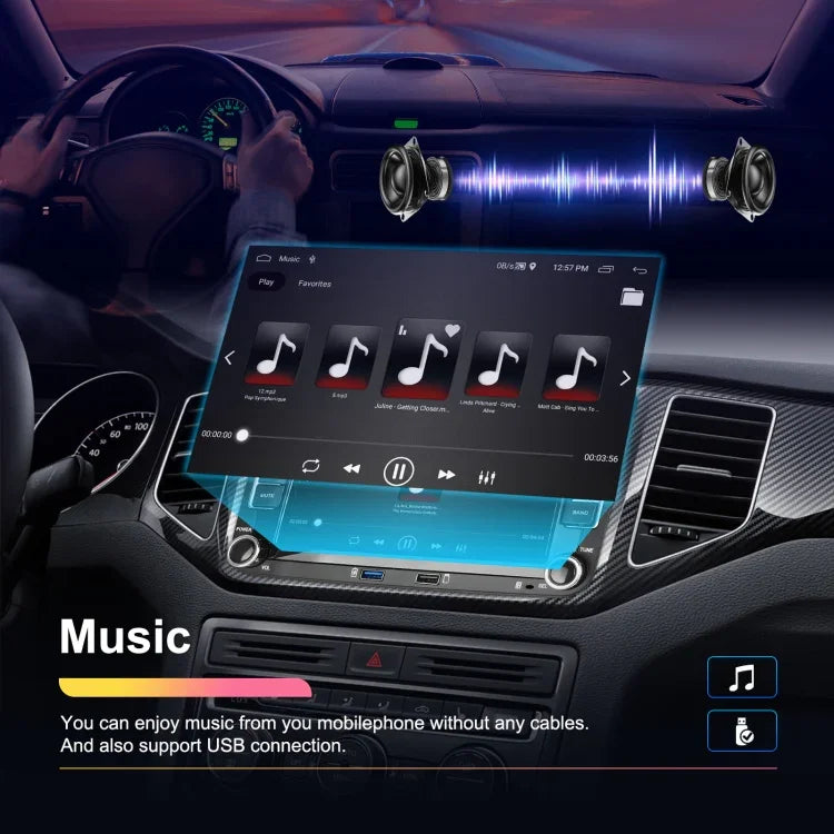 フォルクスワーゲン/シュコダ用 1+32G プレーヤー 大画面 CarPlay Androidナビ 逆走カメラ一体型機、1+32G