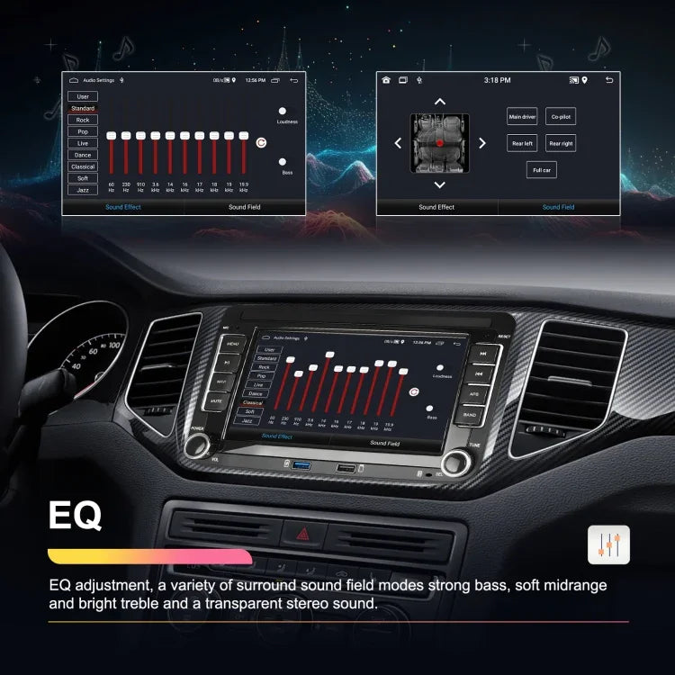 フォルクスワーゲン/シュコダ用 2+64G プレーヤー 大画面 CarPlay Androidナビ 逆走カメラ一体型機、2+64G