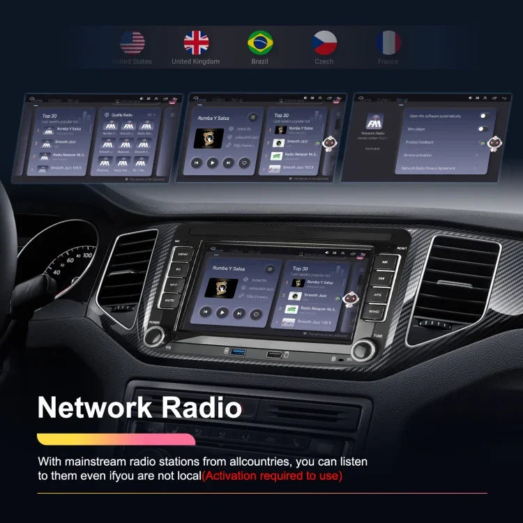 フォルクスワーゲン/シュコダ用 2+64G プレーヤー 大画面 CarPlay Androidナビ 逆走カメラ一体型機、2+64G