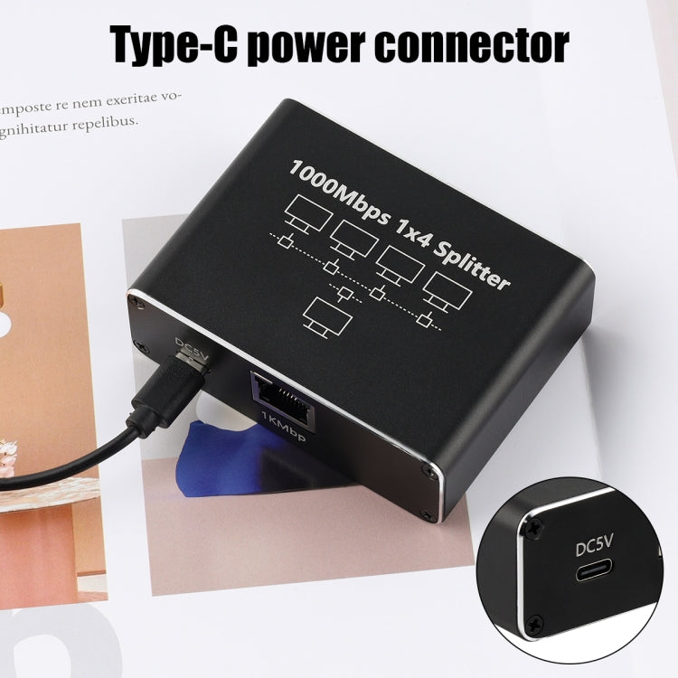 ギガビットネットワークスプリッター ネットワーク共有器 RJ45ネットワークケーブルスプリッター、1対3、1対4