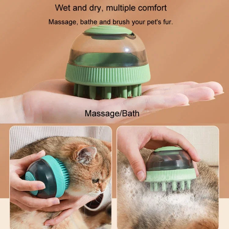 ペット用クリーニングカプセル 詰め替え式シャワージェルタイプ 猫 犬 入浴マッサージブラシ