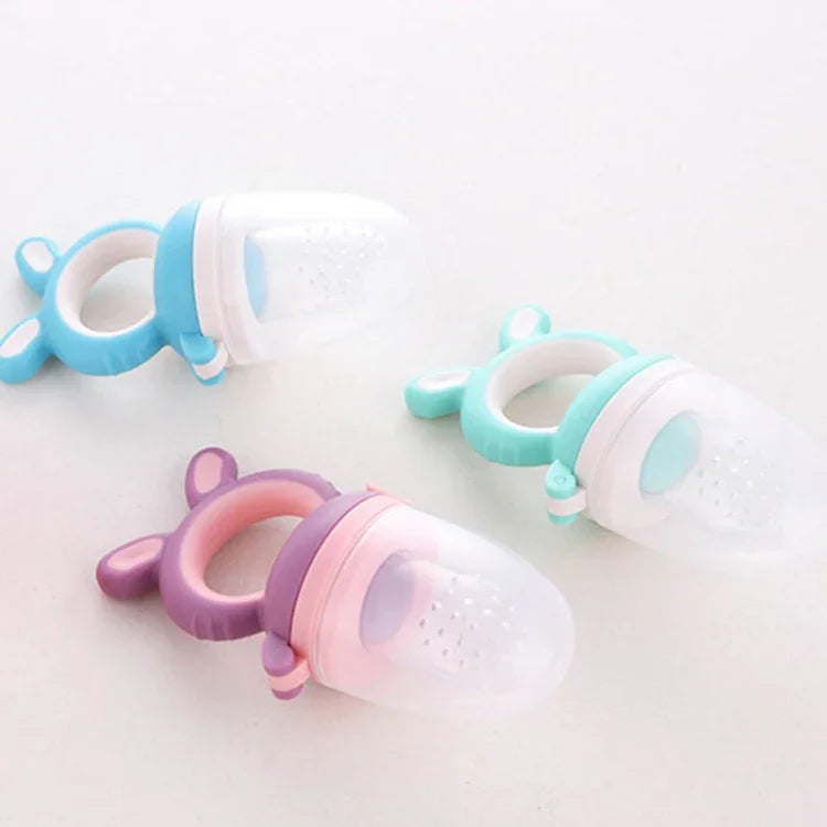 Baby Pacifier Fruit And Vegetable Auxiliary Feeder Baby Bites Feeder Nipples, Large Blue, Medium Blue, Small Blue, Large Green, Medium Green, Small Green, Large Purple, Medium Purple, Small Purple