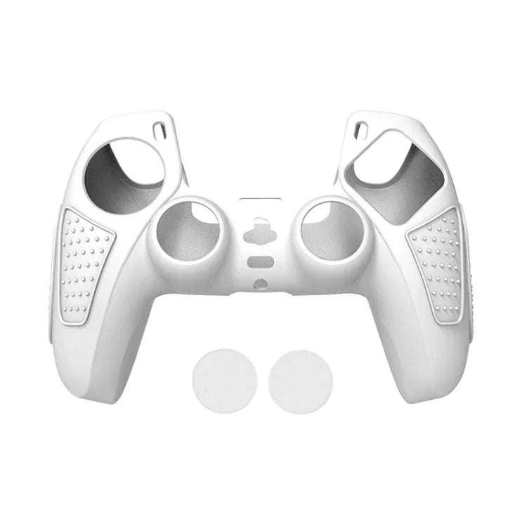 PS5 ゲームパッド用シリコン保護ケース 滑り止め ソフトシリコンカバー、ホワイト、ブルー、ブラック、ホワイト+2キャップ、ブルー+2キャップ、ブラック+2キャップ、ホワイト+8キャップ、ブルー+8キャップ、ブラック+8キャップ