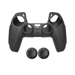 PS5 ゲームパッド用シリコン保護ケース 滑り止め ソフトシリコンカバー、ホワイト、ブルー、ブラック、ホワイト+2キャップ、ブルー+2キャップ、ブラック+2キャップ、ホワイト+8キャップ、ブルー+8キャップ、ブラック+8キャップ