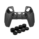 PS5 ゲームパッド用シリコン保護ケース 滑り止め ソフトシリコンカバー、ホワイト、ブルー、ブラック、ホワイト+2キャップ、ブルー+2キャップ、ブラック+2キャップ、ホワイト+8キャップ、ブルー+8キャップ、ブラック+8キャップ