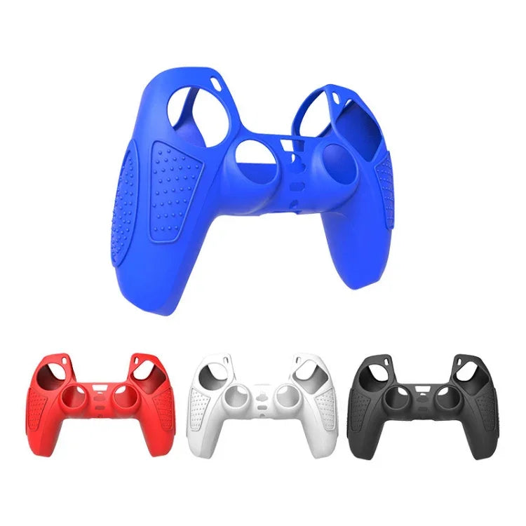 PS5 ゲームパッド用シリコン保護ケース 滑り止め ソフトシリコンカバー、ホワイト、ブルー、ブラック、ホワイト+2キャップ、ブルー+2キャップ、ブラック+2キャップ、ホワイト+8キャップ、ブルー+8キャップ、ブラック+8キャップ