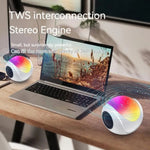 SY-688 TWS RGBカラフルライトミニカードBluetoothスピーカー、SY-688ホワイト